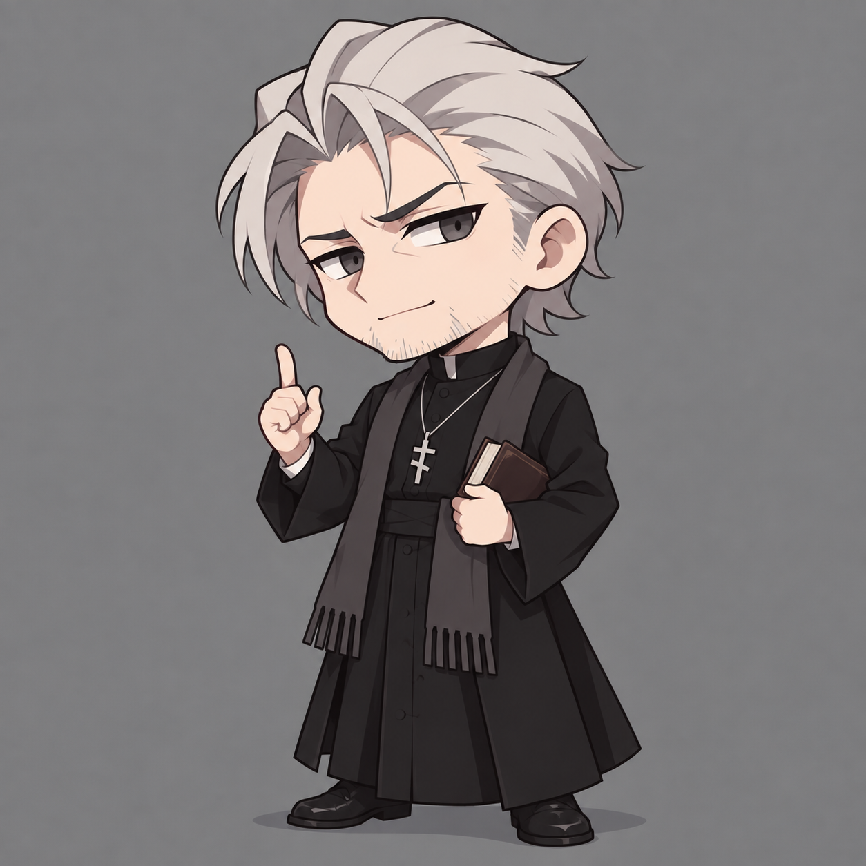 Father Mikhail chibi: a dry remark.