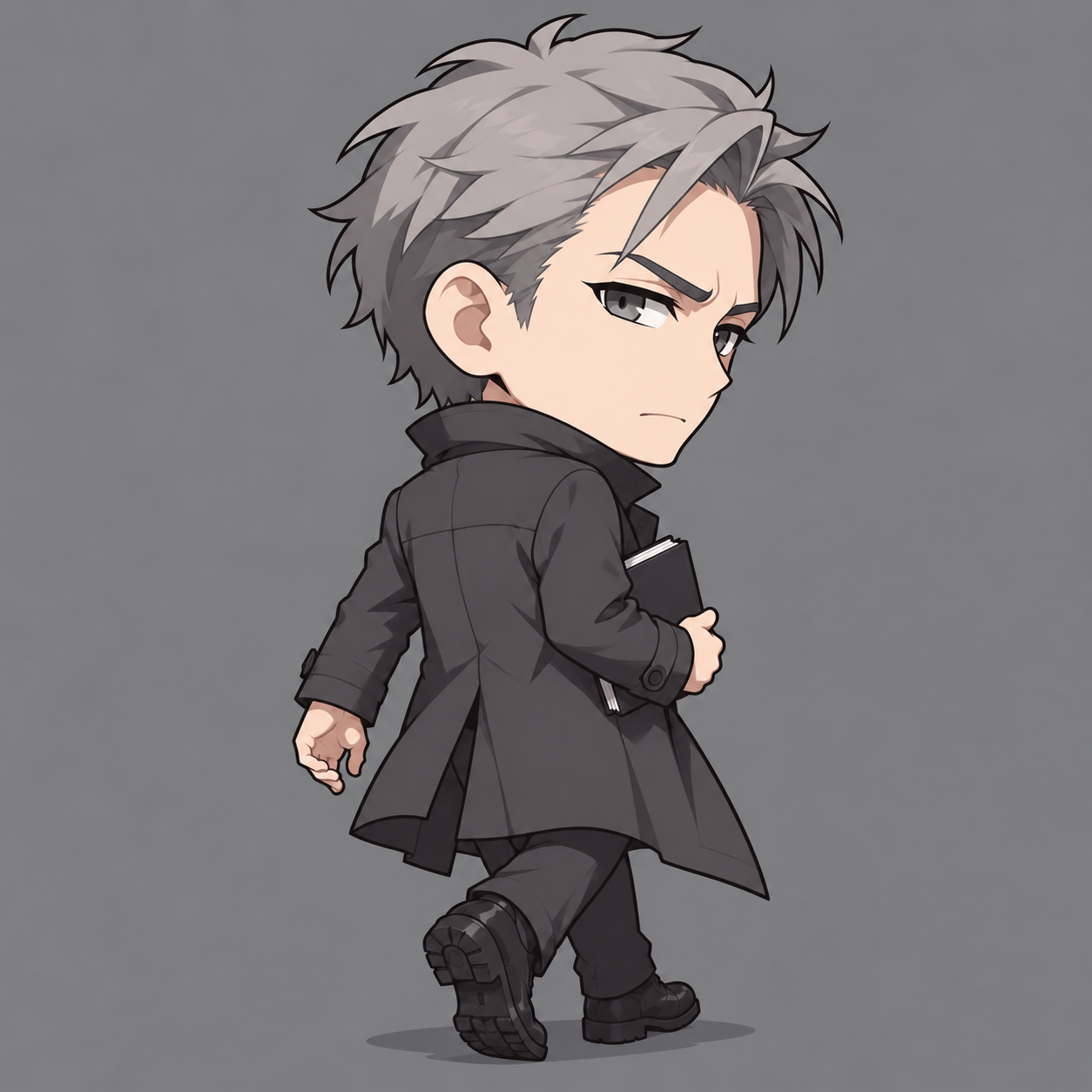 Inspector Leo chibi: looking back.